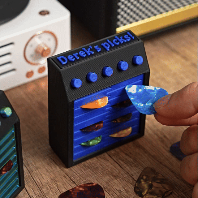 Personalised 3D Printed Amp Guitar Pick Holder with Name Guitar Accessory Birthday Gift for Guitar Players Music Lovers