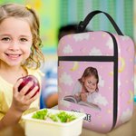 Personalisierte Foto Star Cloud Fantasy Einhorn isolierte Lunch Bag mit Namen und tragbare Tasche zurück zu Schule Picknick Geburtstag Geschenk für Kinder