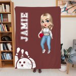 Personalisierte Multicolor Basketball Rugby Sport Mädchen weiche Decke mit Namen und Nummer Home Decor Game Day Geburtstagsgeschenk für Ball-Liebhaber werfen