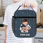 Personalisierte Foto Star Cloud Fantasy Einhorn isolierte Lunch Bag mit Namen und tragbare Tasche zurück zu Schule Picknick Geburtstag Geschenk für Kinder