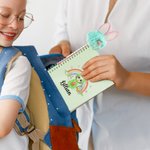 Personalisierte Osterhase Kostüm Charakter Eier Regenbogen Spirale Notebook und Pom Pom Pen Set mit Namen Ostern Party Favor Geschenk für Jungen Mädchen
