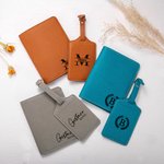 Etichetta per bagagli e portapassaporto in pelle PU multicolore personalizzati con nome e monogramma regalo per papà e appassionati di viaggi