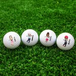 Pallina da golf personalizzata con personaggio e nome fronte e retro regalo di Natale compleanno e festa del papà per giocatori di golf