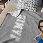 Personalisierte Multicolor Basketball Rugby Sport Mädchen weiche Decke mit Namen und Nummer Home Decor Game Day Geburtstagsgeschenk für Ball-Liebhaber werfen