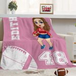Personalisierte Multicolor Basketball Rugby Sport Mädchen weiche Decke mit Namen und Nummer Home Decor Game Day Geburtstagsgeschenk für Ball-Liebhaber werfen