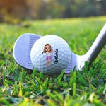 Pallina da golf personalizzata con personaggio e nome fronte e retro regalo di Natale compleanno e festa del papà per giocatori di golf
