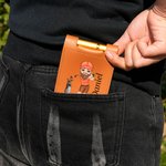 Personalized Cartoon Golf Character Name Portable Leather Cribbage Board Set with 2 Tracks 4 Pegs Travel Party Game Birthday Gift for Cribbage Lovers