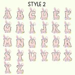 Personalisierte verspielte Hasenohren Bogen Ei Initiale Name A5 Spirale Notebook und Pom Puff Pen Set mit 156 linierten Seiten Geburtstag Ostern Geschenk für Jungen Mädchen