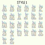 Personalisierte verspielte Hasenohren Bogen Ei Initiale Name A5 Spirale Notebook und Pom Puff Pen Set mit 156 linierten Seiten Geburtstag Ostern Geschenk für Jungen Mädchen