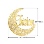 Personalized Hollow Mirror Star Moon Ornament Name Tag Eid Mubarak Ramadan Decor Islam Birthday Gift for Muslim Family Friends