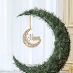 Personalized Hollow Mirror Star Moon Ornament Name Tag Eid Mubarak Ramadan Decor Islam Birthday Gift for Muslim Family Friends