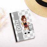 Henkilökohtainen Y2K Cartoon Character PU Nahka Passinhaltija nimi ja korttipaikat Travel Essential syntymäpäivälahja miehille naisille