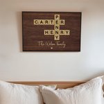Personalised Family Crossword Puzzle Art Canvas Poster Framed Frameless Painting with Name and Title Home Decor Housewarming Gift for Family Friends