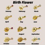 Personalized Dainty 1-5 Birth Flower Birthstone Mixed Charm Bracelet Family Jewelry Mother's Day Anniversary Birthday Gift for Women