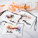 Personalized Sheet Music Notes Cosmetic Bags with Name and Wrist Strap Birthday Gift for Music Lover Teacher