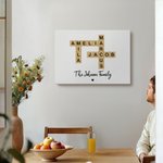 Personalised Family Crossword Puzzle Art Canvas Poster Framed Frameless Painting with Name and Title Home Decor Housewarming Gift for Family Friends