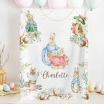 Gepersonaliseerde Pasen Peter Rabbit Zachte Throw Deken met Naam Home Decor Pasen Verjaardag Baby Shower Gift voor Pasgeboren Kinderen
