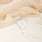 Personalisierte Herzform Katze Hund Haustier Umriss Halskette mit Namen Geburtstag Haustier Party Geschenk für Frauen Tierliebhaber