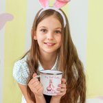 Personalised Happy Easter Bunny Egg 12oz Enamel Mug with Name Easter Party Birthday Gift for Kids Family