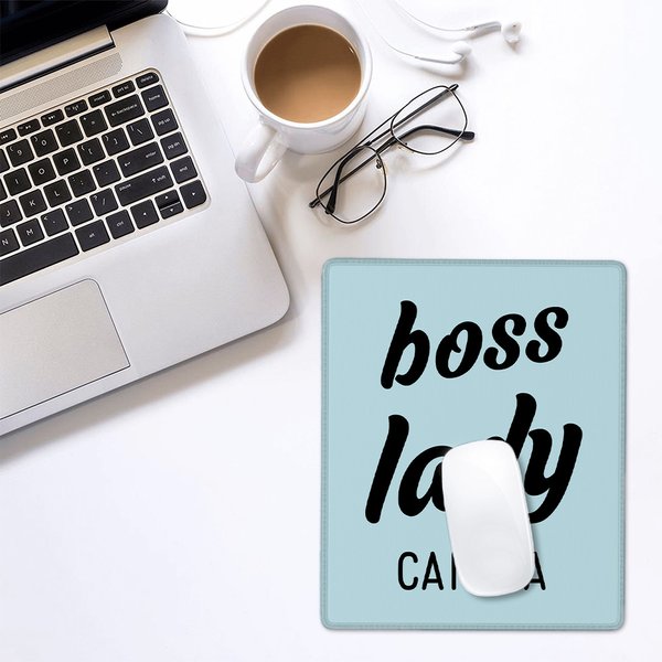 Personalizzato Boss Lady Tappetino per mouse antiscivolo con nome Accessorio per computer Regalo di compleanno in ufficio per amico collega di famiglia