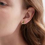 Personalizada piedra de nacimiento Minimalista Tulipán Flor Stud Pendientes Cumpleaños Día de San Valentín Regalo para las mujeres