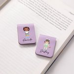 Personalisierte niedlichen Cartoon Mädchen magnetische Lesezeichen Clip mit Namen Ostern Geburtstag Geschenk für Buchliebhaber Bücherwurm