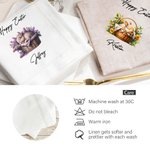 Personalisierte schlafende Hase in einem Korb Leinen wiederverwendbare Serviette mit Namen Tischdekoration Ostern Housewarming Geschenk für Familie