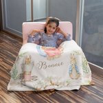 Gepersonaliseerde Pasen Peter Rabbit Zachte Throw Deken met Naam Home Decor Pasen Verjaardag Baby Shower Gift voor Pasgeboren Kinderen