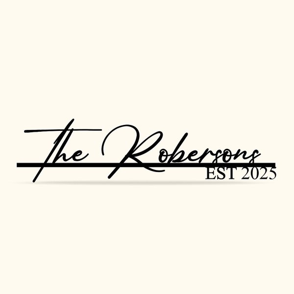 Personalised Family Name Established Metal Sign Wall Decor for Wedding Anniversary Housewarming Gift