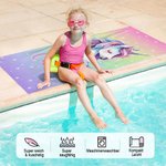 Personalisiertes Fantasy Einhorn Strandtuch mit Namen übergroßes schnelltrocknendes Badetuch Sommer Reise Geburtstagsgeschenk für Mädchen
