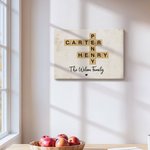 Personalised Family Crossword Puzzle Art Canvas Poster Framed Frameless Painting with Name and Title Home Decor Housewarming Gift for Family Friends