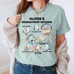 Gepersonaliseerd Autisme Bewustzijn Neurodiverse Universum 100% Katoenen T-shirt met Naam Wereld Autisme Dag Verjaardagscadeau voor Autisme Sped Leraar