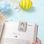 Personalisierte niedlichen Cartoon Mädchen magnetische Lesezeichen Clip mit Namen Ostern Geburtstag Geschenk für Buchliebhaber Bücherwurm