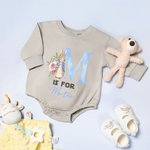 Body de bébé à manches longues en coton avec nom Cadeau de fête de Pâques pour nouveau-né