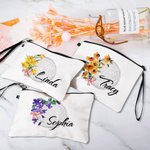 Gepersonaliseerde Geboorte Bloem Golf Cosmetische Tas met Naam Verjaardag Reis Accessoire Gift voor vrouwen Golf Lover