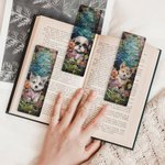 Personalisierte gemalte Blume Haustier Hund klar Acryl Lesezeichen mit Namen und Text Lesen Schreibwaren Zubehör Geburtstag Geschenk für Tierliebhaber Bücherwurm