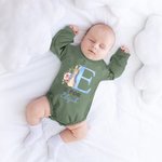 Body de bébé à manches longues en coton avec nom Cadeau de fête de Pâques pour nouveau-né