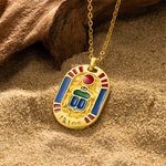 Collana personalizzata di scarabei con nome inciso Egitto Regalo di compleanno per gli appassionati della cultura dell'Antico Egitto