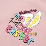 Personalized My First Easter Bunny Ears Bow 100% Cotton Long-sleeve Baby Bodysuit with Name Holiday Outfit Easter Baby Shower Gift for Newborns