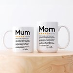 Personalisierte Cartoon-Charakter Fünf-Sterne-Rezension 11oz 15oz keramische Kaffeetasse mit Namen Muttertag Geburtstag Geschenk für Mama