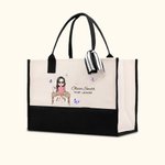 Personalizada Mariposa Dibujos Animados Mujer Lienzo Bolsa Tote con Nombre y Texto Cumpleaños Agradecimiento Oficina Regalo para Colegas Líderes
