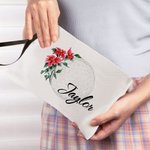 Gepersonaliseerde Geboorte Bloem Golf Cosmetische Tas met Naam Verjaardag Reis Accessoire Gift voor vrouwen Golf Lover