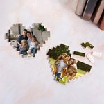 Personlig hjärtformad foto byggsten pussel födelsedag årsdag bröllopsgåva för familj