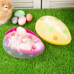 Fiori personalizzati Uovo di Pasqua Jumbo riempibile con nome Festa di Pasqua Regalo di caccia per ragazzi Ragazze