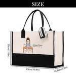 Personalizada Mariposa Dibujos Animados Mujer Lienzo Bolsa Tote con Nombre y Texto Cumpleaños Agradecimiento Oficina Regalo para Colegas Líderes