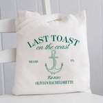Personalised Last Toast On The Coast Canvas Tote Bag with Text Wedding Beach Bachelorette Party Gift for Bridesmaid