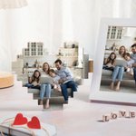 Personlig hjärtformad foto byggsten pussel födelsedag årsdag bröllopsgåva för familj