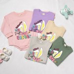 Personalized My First Easter Bunny Ears Bow 100% Cotton Long-sleeve Baby Bodysuit with Name Holiday Outfit Easter Baby Shower Gift for Newborns