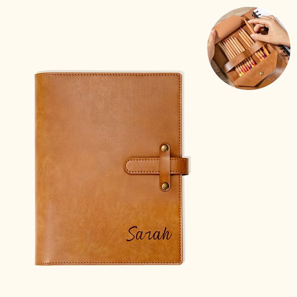 Couverture de carnet de croquis de voyage rechargeable en cuir PU personnalisé fait à la main Cadeau pour les peintres et les étudiants