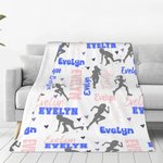 Personalisierte Running Girl World Cloud weiche Decke mit Namen Home Decor Geburtstagsgeschenk für Sportliebhaber